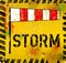 Storm warning sign, grungy style