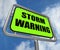 Storm Warning Sign Represents Forecasting