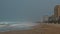 Storm wave splashing on a beach , Ocean Storm. Slow motion footage