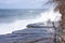 Storm waves crashing on the rocks, Bondi Australia