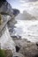 Storm waves crashing on the rocks, Bondi Australia