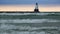 Storm Waves on Lake Michigan at Ludington Lighthouse