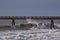 Storm Waves pummel the Rincon pier, at Mussel Shoals following the heavy rains