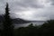 Before the storm - White clouds covered the mountains and the Bay of Kotor, Montenegro