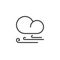 Storm wind cloud line icon