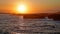 Storming waves at sunset on Playa de las Catedrales