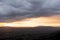 A stormly fiery sunset on the Umbrian Apennines in summer