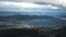 Stormy afternoon shot of Hobart from Mt Wellington