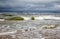 Stormy baltic sea with ships