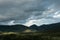 Stormy cloud in Pyrenean landscape in Aude, France