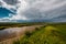 Stormy clouds above river in Wyoming