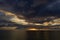 Stormy clouds over the ocean in Caribbean