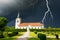 Stormy clouds over Swedish church