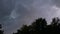 Stormy clouds passing by the forest. wind and thunder at the end of the day