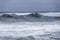 Stormy crashing ocean waves during storm in the atlantic ocean