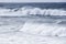 Stormy crashing ocean waves during storm in the atlantic ocean