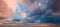 Stormy Dramatic Sky - Vibrant colors Pof Real Sky - Panoramic Sunrise Sundown Sanset Sky with colorful clouds. Without any birds