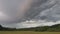 Stormy Fields Landscape Panorama.