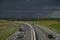 Stormy highway with fast cars near Krems an der Donau Austria 09 02 2023