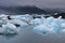 Stormy landscape at Jokulsarlon - the most famous Icelandâ€™s glacier lagoon.