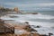 Stormy Mediterranean sea, city beach of Torrevieja