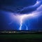 stormy night with lightning bolts against a dark blue background