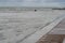 Stormy ocean waves under overcast sky