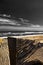 Stormy and rough seas in contrast to a calm shore - Assateague, MD, USA