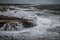 Stormy sea in Polignano a Mare, Italy