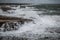 Stormy sea in Polignano a Mare, Italy