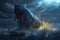 Stormy Sea Showdown: Epic Battle Between Sea Monster and Whale in Ultra HD Detail