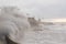 Stormy seas at Porthcawl, South Wales, UK.