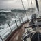 Stormy Seas A Ship Deck in Turmoil