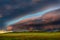 Stormy sky with dark dramatic clouds