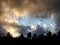 Stormy sky at dusk in New Zealand.