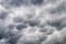 Stormy sky with menacing mammatus clouds