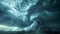 Stormy Sky with Swirling Clouds in a Hyper-Detailed Illustration