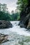 Stormy stream of a mountain river