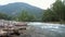 Stormy stream of a mountain river