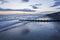 Stormy Twilight Sky Over Barmouth Beach in Wales,UK