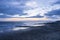 Stormy Twilight Sky Over Barmouth Beach in Wales,UK