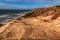 Stormy weather on the Atlantic coast of central Portugal, inflow from the Obidos lagoon