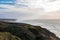 Stormy weather on the Atlantic coast of central Portugal, inflow from the Obidos lagoon