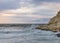 Stormy  weather in the evening on the Mediterranean coast near Rosh HaNikra in Israel