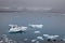 Stormy weather over Jokulsarlon, the most famous glacier lagoon from Iceland.