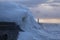 Stormy weather at Porthcawl lighthouse, South Wales, UK.