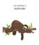 The story of one sloth. Outdoors. Funny cartoon sloths in different postures set