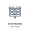 storyboard icon vector from design thinking collection. Thin line storyboard outline icon vector illustration