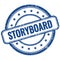 STORYBOARD text on blue grungy round rubber stamp