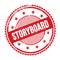 STORYBOARD text written on red grungy round stamp